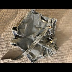 Missguided denim shorts with denim belt